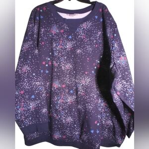 Woman Within Heart Design Sweatshirt Size 4x Colorful Festive Casual